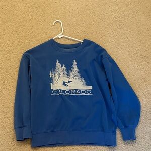 American Eagle Outfitters Blue Colorado Graphic Sweatshirt